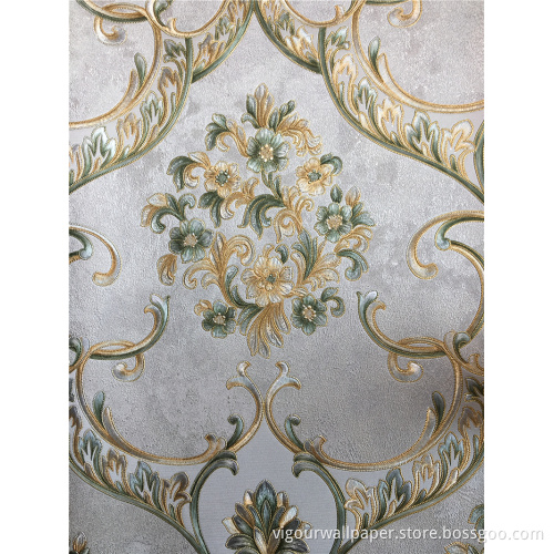 European Style Luxury Damask PVC wallpaper For Home